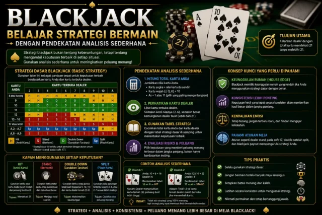 Blackjack, Belajar Strategi Bermain dengan Pendekatan Analisis Sederhana Blackjack